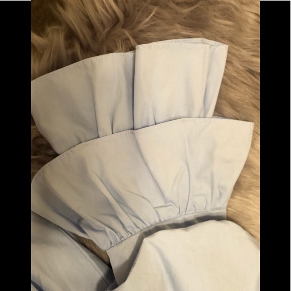 pastel blue off shoulder dress with sleeves - Picture 5 of 5